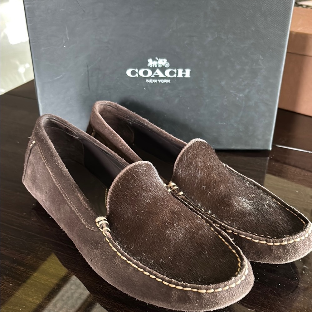 Coach Brown Suede Loafers Classic Flats